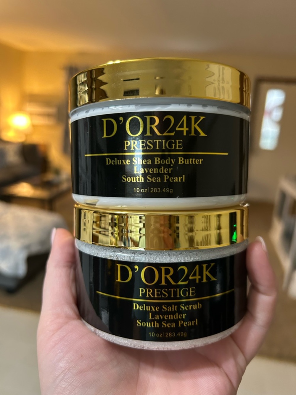 D’or24k body butter and scrub set